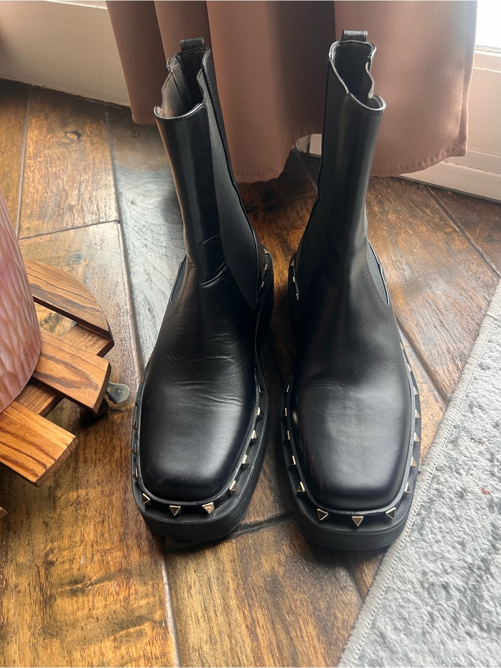 Valentino Garavani Black Leather women’s rockstud Chelsea Boots size 40 Ono nero - Picture 9 of 12